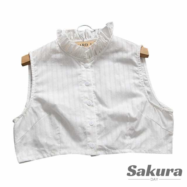 つけ襟 付け襟 レディース 白 立ち襟 スタンドカラー フリル レース シンプル ベーシック ブラウス シャツ 重ね着 小物 ボタン付き 無地