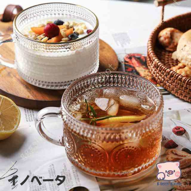 耐熱 グラス マグ コップ ガラス かわいい 食器 おしゃれ 500ml マグカップ 保存容器 シンプル 持ち手 保温 カップ 透明 ガラス製 北欧