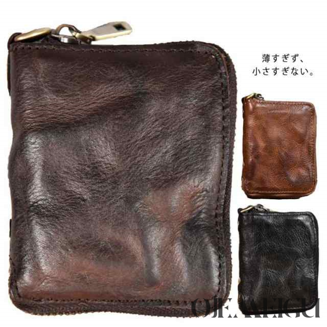 送料無料 財布 コンパクト メンズ レディース 小さい財布 L字ファスナー 二つ折り 財布 使いやすい財布 ショートウォレット 革 レザー ラウンドファスナー プレゼント 父の日