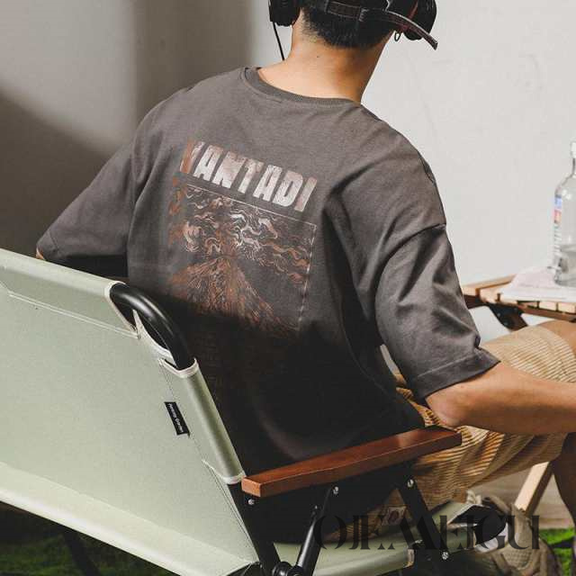 メンズ 半袖 プリントTシャツ オシャレ 丸首 大きいサイズ バックプリント カレッジ ストリート 英文字 カジュアル ロゴ トップス