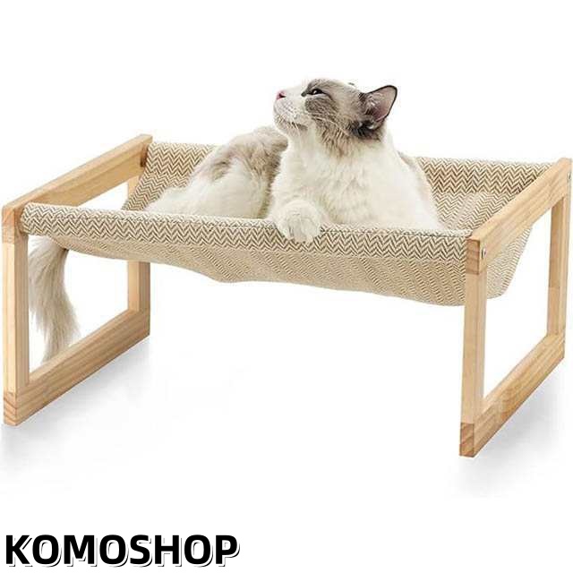 送料無料 猫 ベッド ハンモック 木製 猫ベッド キャットベッド 猫用ハンモック ペット ネコ ペットハンモック ペット用 自立 スタンド 据え置き 置き型 1色