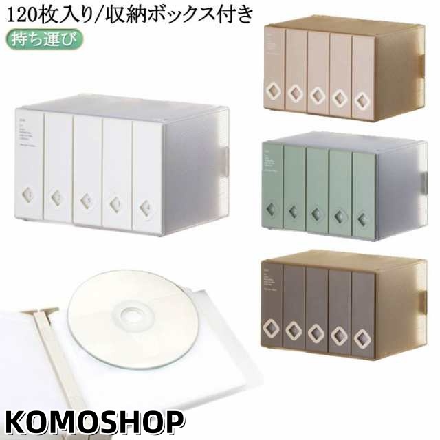 ケース かわいい スリム コンパクト 収納ケース cd 不織布 DVD 持ち運び 収納 CDケース DVD プラスチック ファイル ボックス インテリア 透明 120枚入り/収納ボックス付き 大容量 