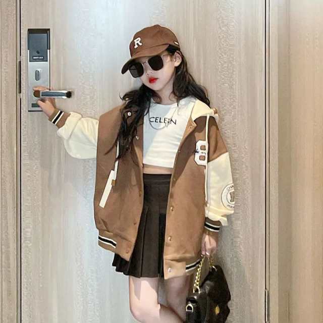 ブルゾン ジャケット 子供 キッズ ジャンパー コート 女の子 長袖 アウター 春 秋 冬 フード付き ジュニア お出かけ 防寒 韓国子供服 ダンス 衣装