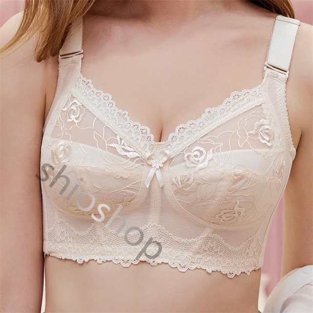ブラジャー フルカップ ノンワイヤー 小さくを見せるブラ 大きサイズ 大き胸 着痩せ 20代30代40代50代 レディース 下着 花柄 ブラ 脇高