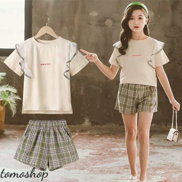 韓国子供服 女の子 セットアップ tシャツ パンツ キッズ 2点セット夏服 上下セット 遠足 ファッション 通学 お出かけ 海外旅行 110 120 130 140 150 160cm