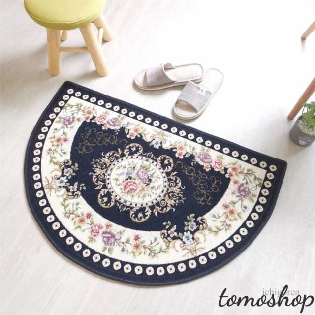 半円玄関マット 花柄 薄型 屋内 室内 北欧風 40*70cm 50*80cm 60*90cm カーペット ラグ おしゃれ 泥落とし ドア