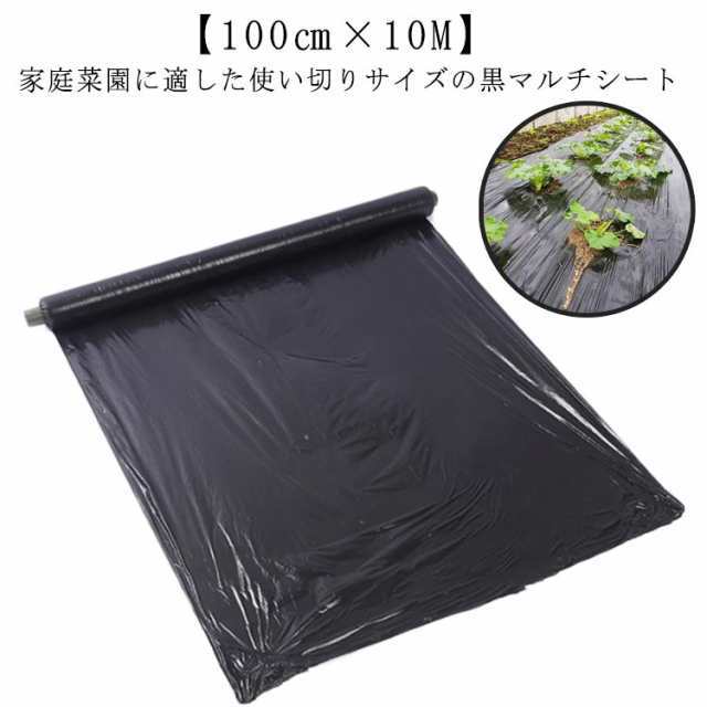 田んぼ 農業用ビニール 黒 ビニールハウス 100cm×10M 雑草対策 農ポリ 園芸用品 家庭菜園用 雑草防止シート 遮光 マルチ 除草シート 農業用品 【送料無料】 黒 畑 ガーデニング 花壇 厚