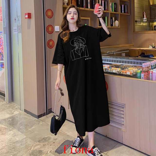 送料無料 ロングワンピース レディース Tシャツ ワンピース 半袖 トップス 夏服 マタニティウェア ロング丈 カットソー ゆったり 部屋着 柔らか ストレート 大きいサイズ
