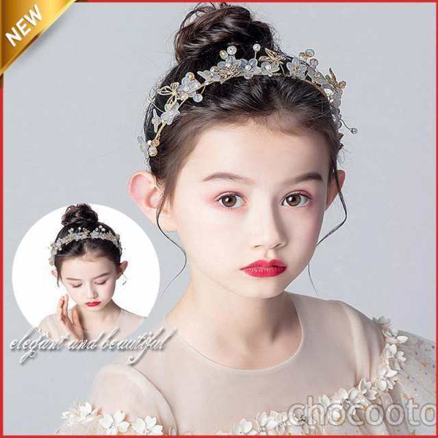 ヘアアクセサリー シンプル ヘッドドレス おしゃれ 髪飾り 子供 女の子 発表会 結婚式 フォーマル ドレス アップ 花 ヘアピン モチーフ ピア