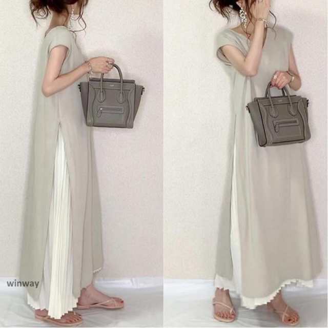 ワンピース ロング 夏 切替 裾サイドプリーツ フード付き 半袖 着痩せ フォーマル レディース 夏服 vネック aライン 夏ワンピース 40代 50代 30代 ol アジアン