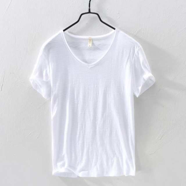 tシャツ トップス カットソー vネック 半袖 100%綿 天竺 カットオフ 無地 メンズ レディース ファッション 母の日 ホワイトデー 2025