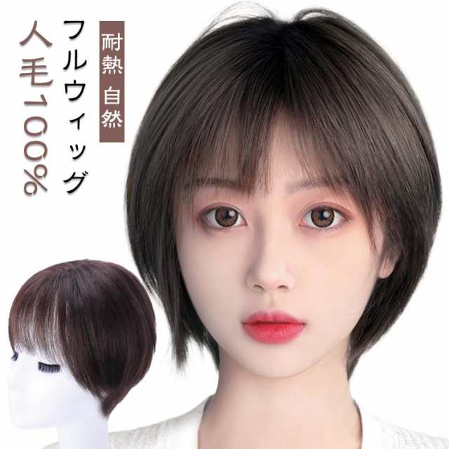 ウィッグ 人毛100% 医療用ウィッグ 自然 人毛 フルウィッグ レディース ショートボブ ストレート 手植え 総手植え 医療用 エクステ かつら 耐熱 自然 薄毛 白髪隠し 脱毛症 女性 ミセス 普