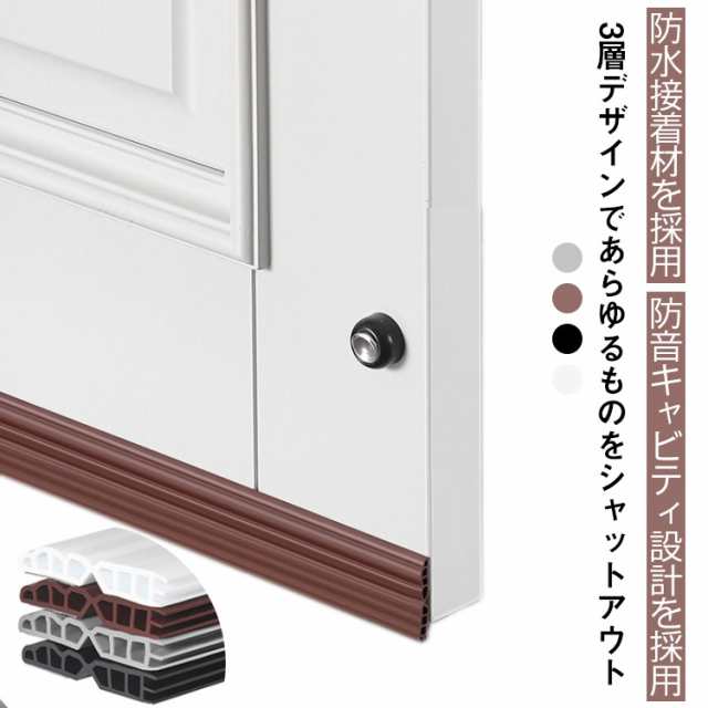 下 隙間風対策 防風 防音 隙間 ドア 冷気遮断 テープ 冷気遮断 防音テープ すきま風防止 クッション 防音シート 玄関 お風呂 トイレ 2.8×100cm 4.5×100cm 三層シーリング