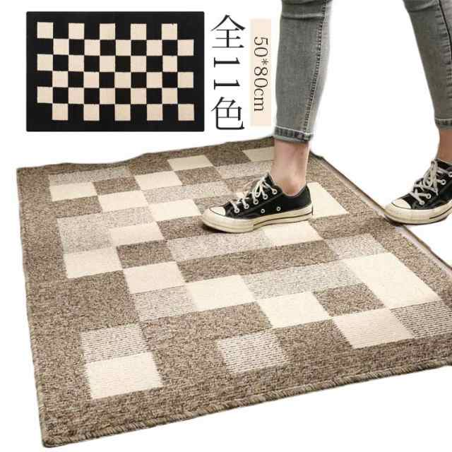 玄関 デザイン 滑りにくい 50*80cm 屋外 絨毯 洗える マット バスマット 室内 滑り止め カーペット 家庭用 泥落とし ウォッシャブル 長方形 北欧風 おしゃれ リビング 幾何学柄 大判 ベ