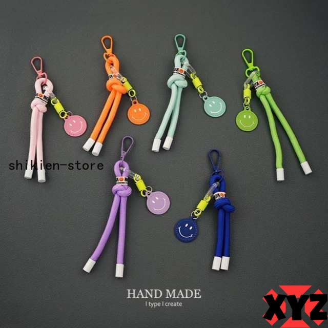 アクセサリー 韓国 チャーム キーリング キーホルダー ストラップ バッグチャーム 財布 ポーチ 飾り リボン スマイル ニコちゃん かわいい おしゃれ レディース