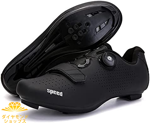 ビンディングシューズ サイクルシューズ ロード シュ?ズ バイク 靴 MTBシューズ 自転車 SPD/SPD-SL両対応 通気性 快速靴紐 ベルクロ 滑りにく 初心者 サイクリングシューズ メンズ用＆